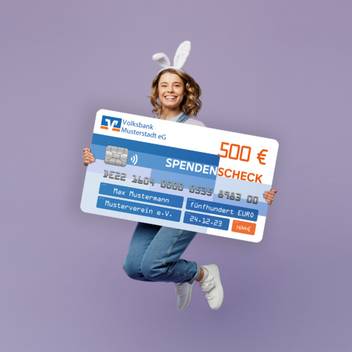 Individueller PR-Spendenscheck GENO-Kreditkarte (90 x 51 cm)