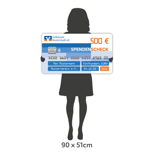 Individueller PR-Spendenscheck GENO-Kreditkarte (90 x 51 cm)
