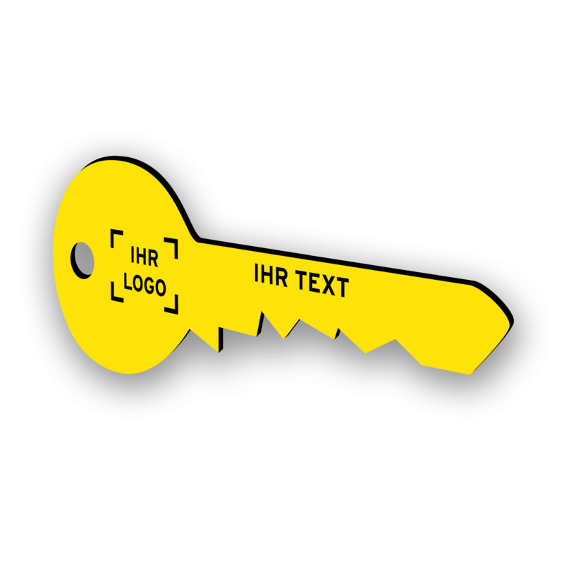 Übergabeschlüssel mit Gravur - gelb (B:60xH:23,5 cm) - aus Kunststoff