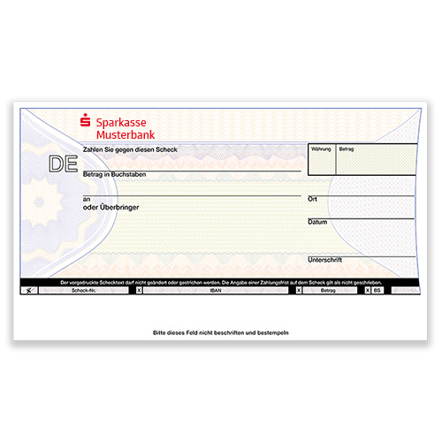 Individueller Kleiner Bankenscheck - EUROPA - PR-Spendenscheck (30 x 17 cm) - Sparkassen Design wählbar
