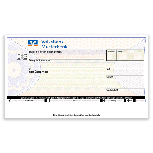Individueller Kleiner Bankenscheck - EUROPA - PR-Spendenscheck (30 x 17 cm) - Genobanken Design wählbar