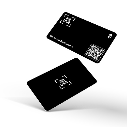 Digitale NFC-Visitenkarten | aus recyceltem PVC | mit QR-Code