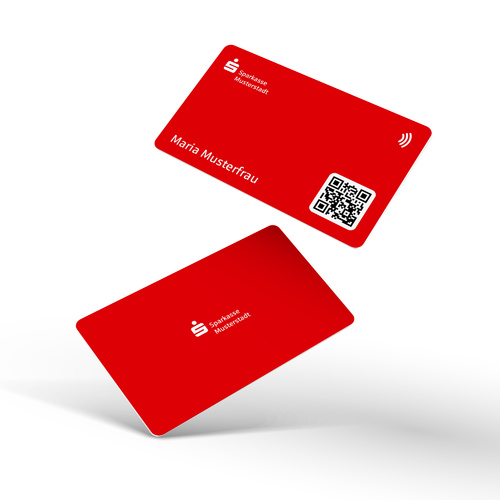 Digitale NFC-Visitenkarten | aus recyceltem PVC | Sparkasse (inkl. digitalen vCard-Profil)