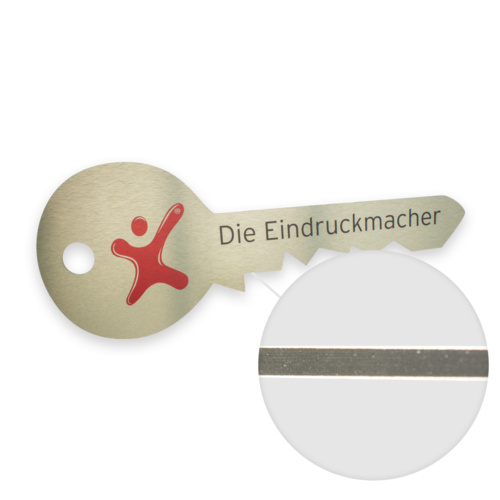 Übergabeschlüssel mit PDF-Druckdatei bestellen | 3mm Aluminiumplatte Gold
