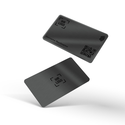 Digitale NFC-Visitenkarten | Metallkarte | schwarz (inkl. digitalen vCard-Profil)