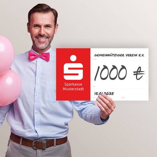 XXL Spendenscheck, Wertpapier (Hellblau) | Zum Ausdrucken XXL Spendenscheck, Wertpapier (Hellblau) | Zum Ausdrucken