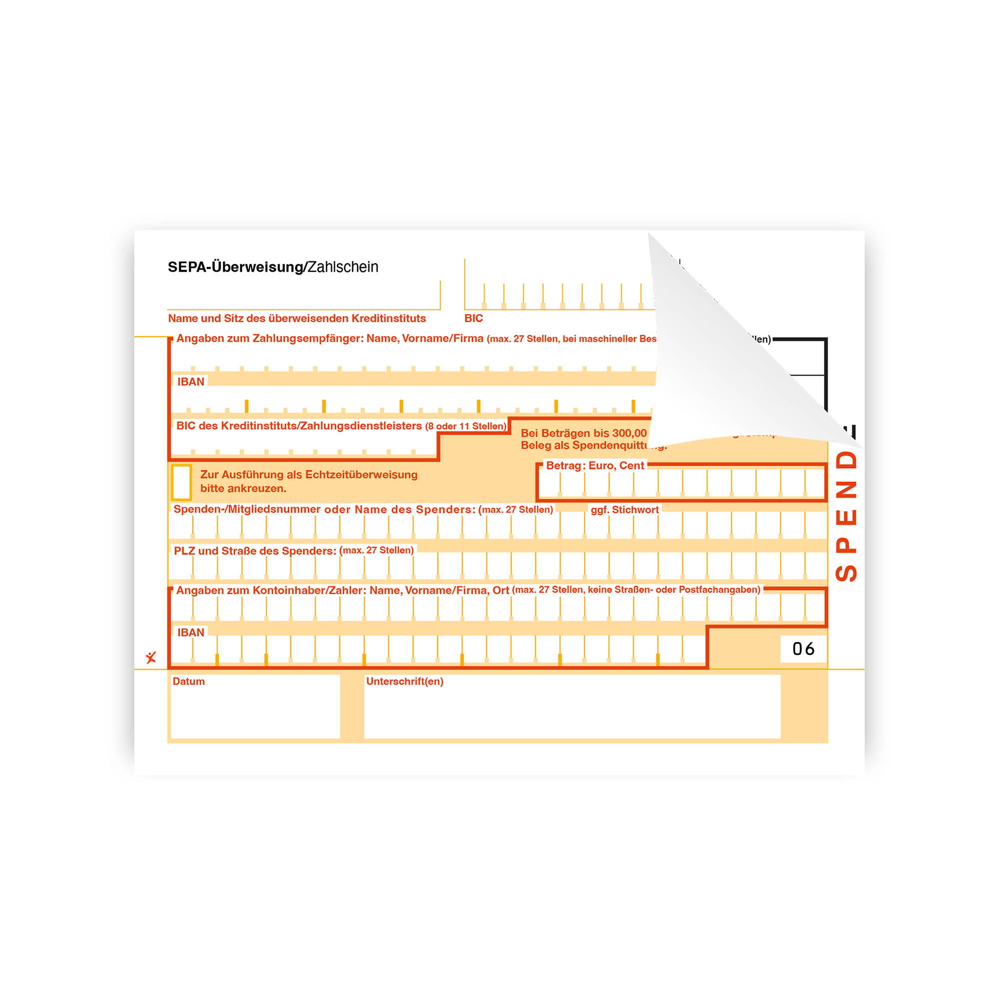 SEPA-Spendenzahlschein